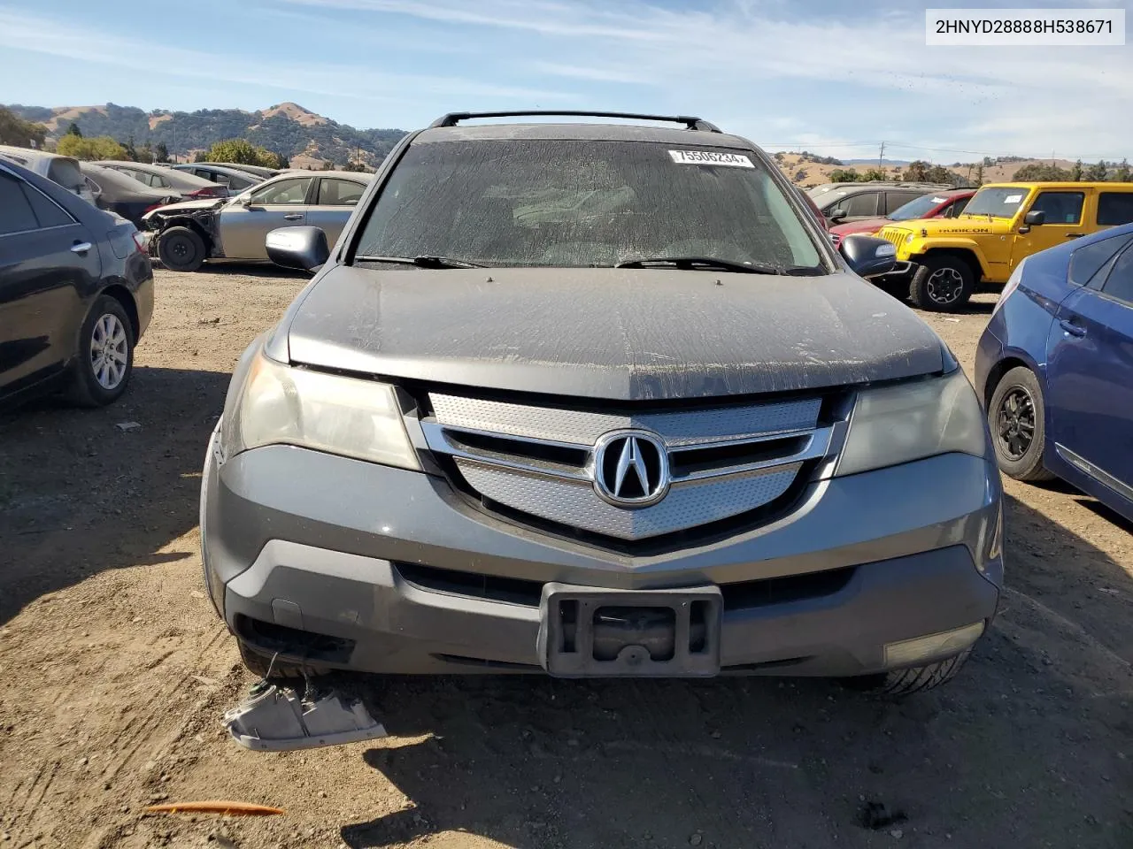 2008 Acura Mdx Sport VIN: 2HNYD28888H538671 Lot: 75506234