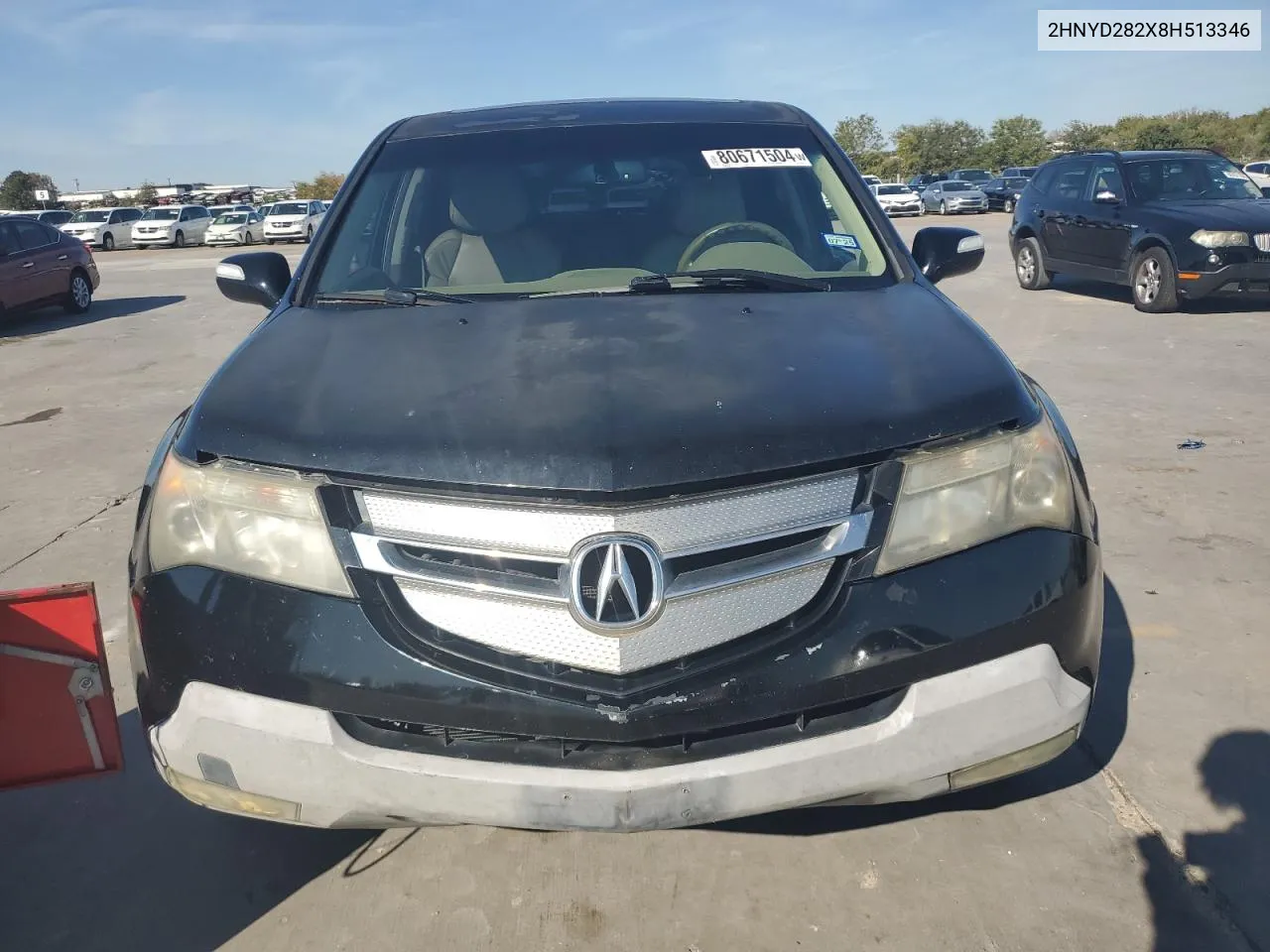 2008 Acura Mdx VIN: 2HNYD282X8H513346 Lot: 80671504