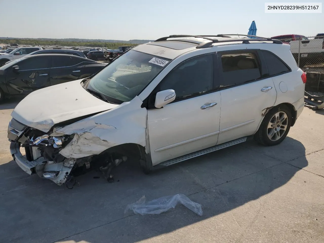 2009 Acura Mdx VIN: 2HNYD28239H512167 Lot: 75545584