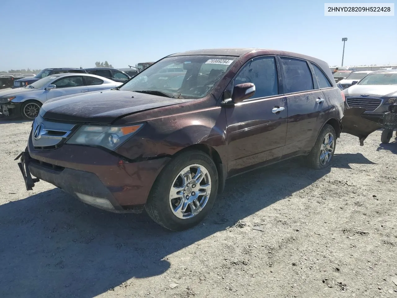 2009 Acura Mdx VIN: 2HNYD28209H522428 Lot: 76989294