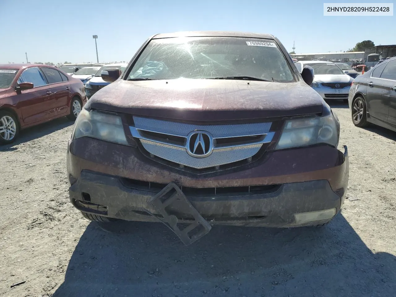 2009 Acura Mdx VIN: 2HNYD28209H522428 Lot: 76989294