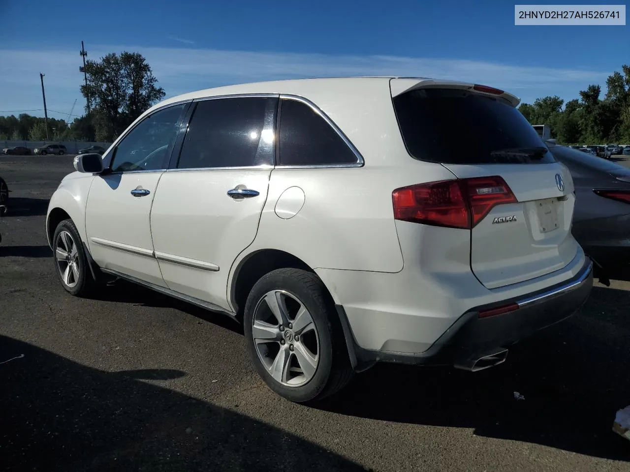 2010 Acura Mdx VIN: 2HNYD2H27AH526741 Lot: 72575974