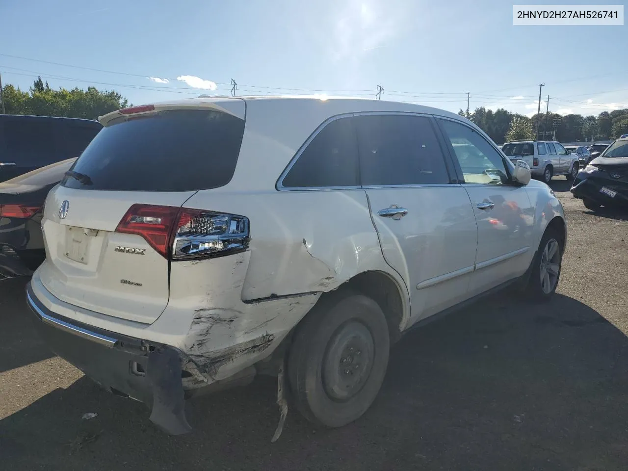 2010 Acura Mdx VIN: 2HNYD2H27AH526741 Lot: 72575974