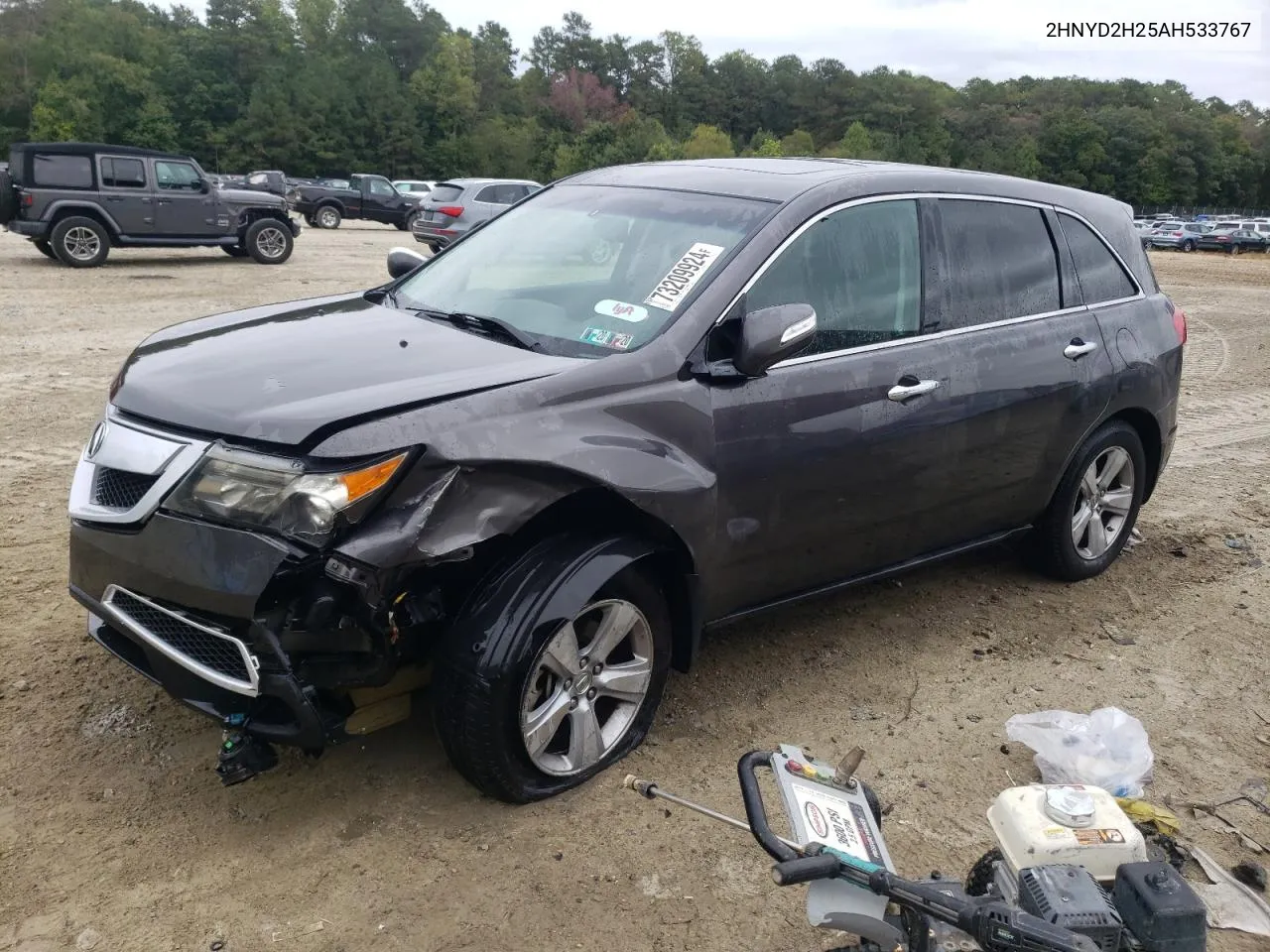 2010 Acura Mdx VIN: 2HNYD2H25AH533767 Lot: 73209924