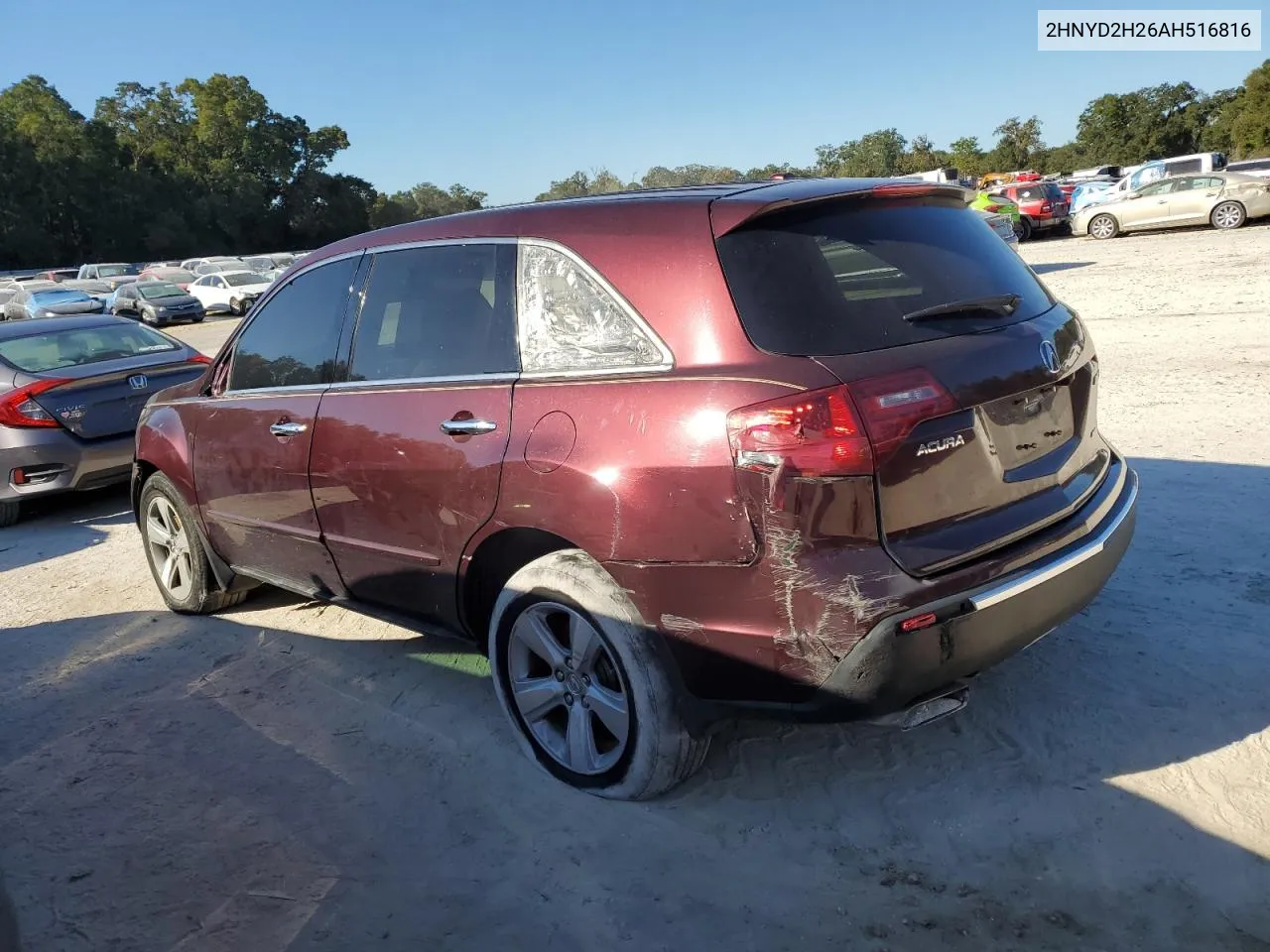 2010 Acura Mdx VIN: 2HNYD2H26AH516816 Lot: 76596654