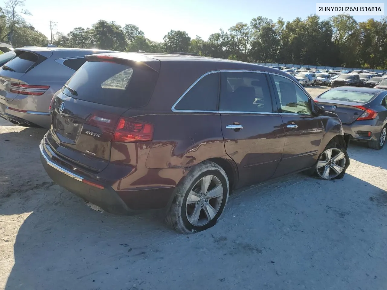 2010 Acura Mdx VIN: 2HNYD2H26AH516816 Lot: 76596654