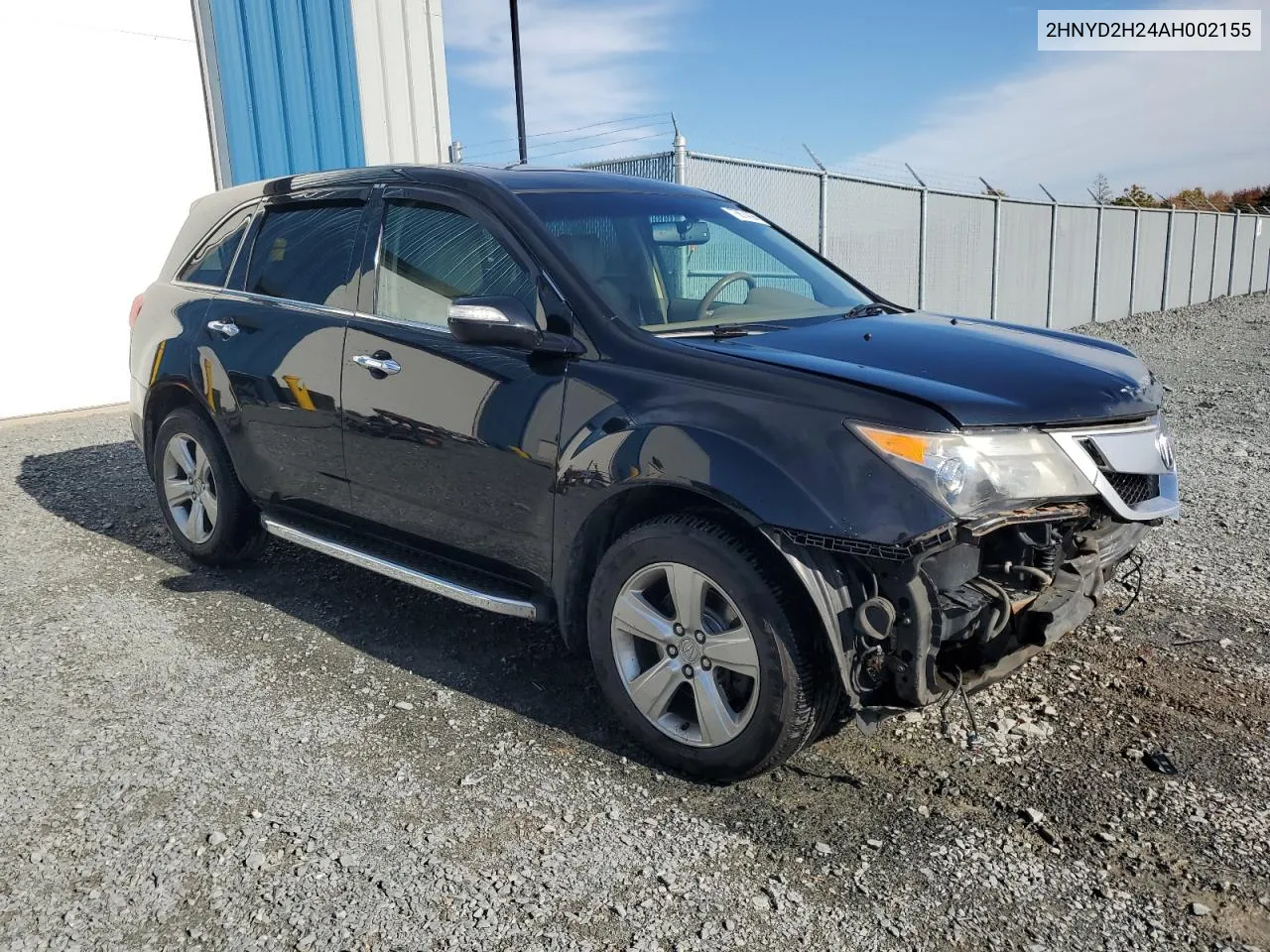 2010 Acura Mdx VIN: 2HNYD2H24AH002155 Lot: 76674094