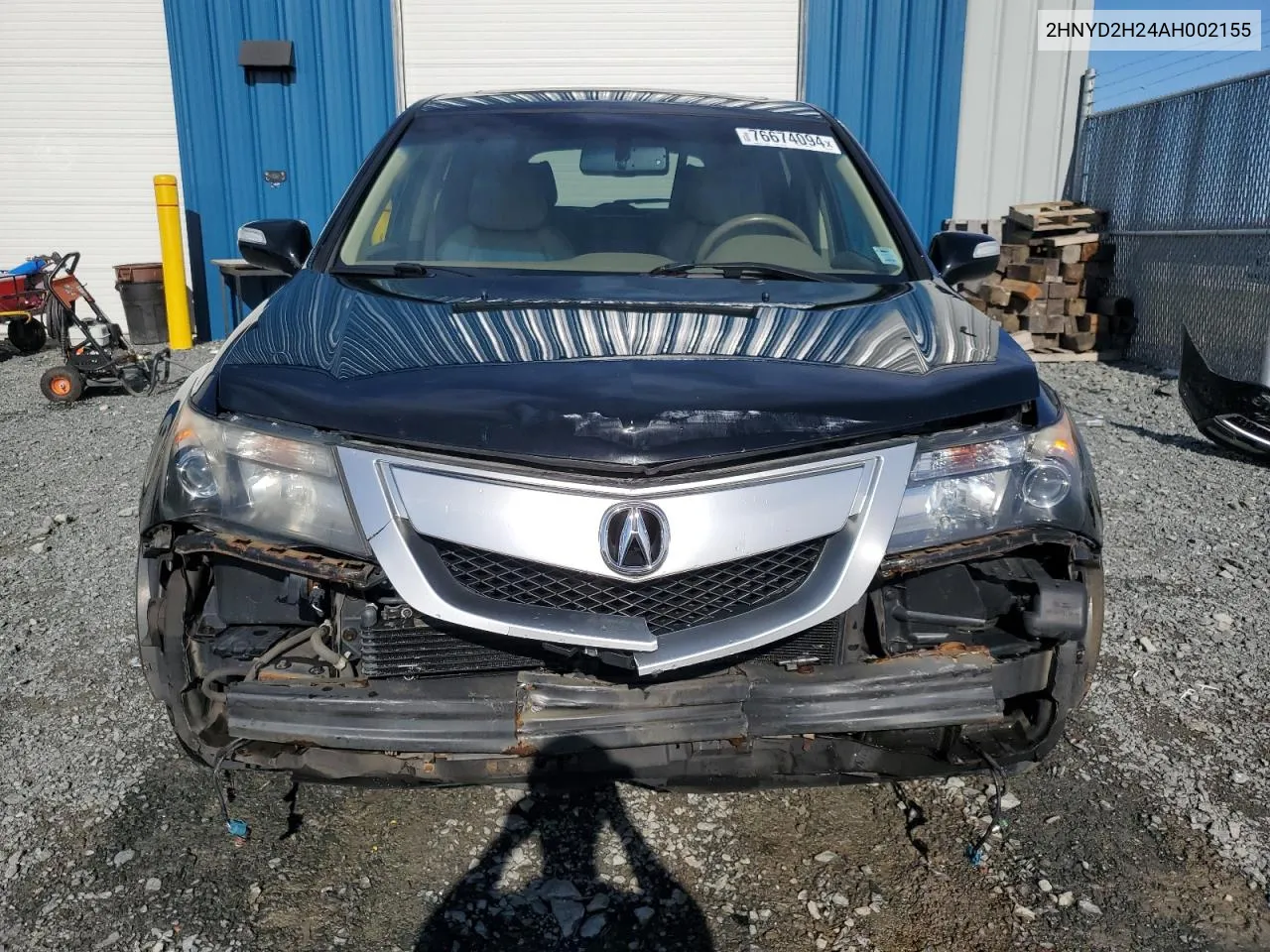 2010 Acura Mdx VIN: 2HNYD2H24AH002155 Lot: 76674094