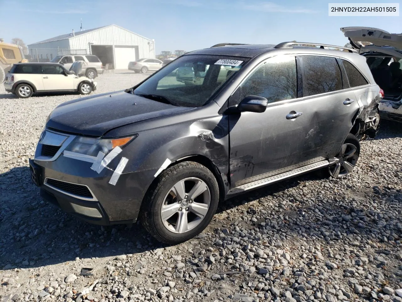 2010 Acura Mdx VIN: 2HNYD2H22AH501505 Lot: 77800484