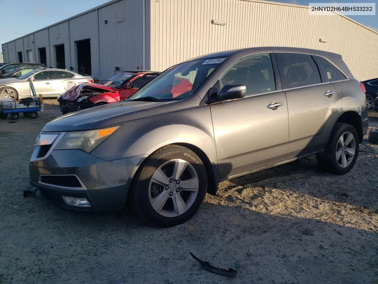 2011 Acura Mdx Technology VIN: 2HNYD2H64BH533232 Lot: 40012294