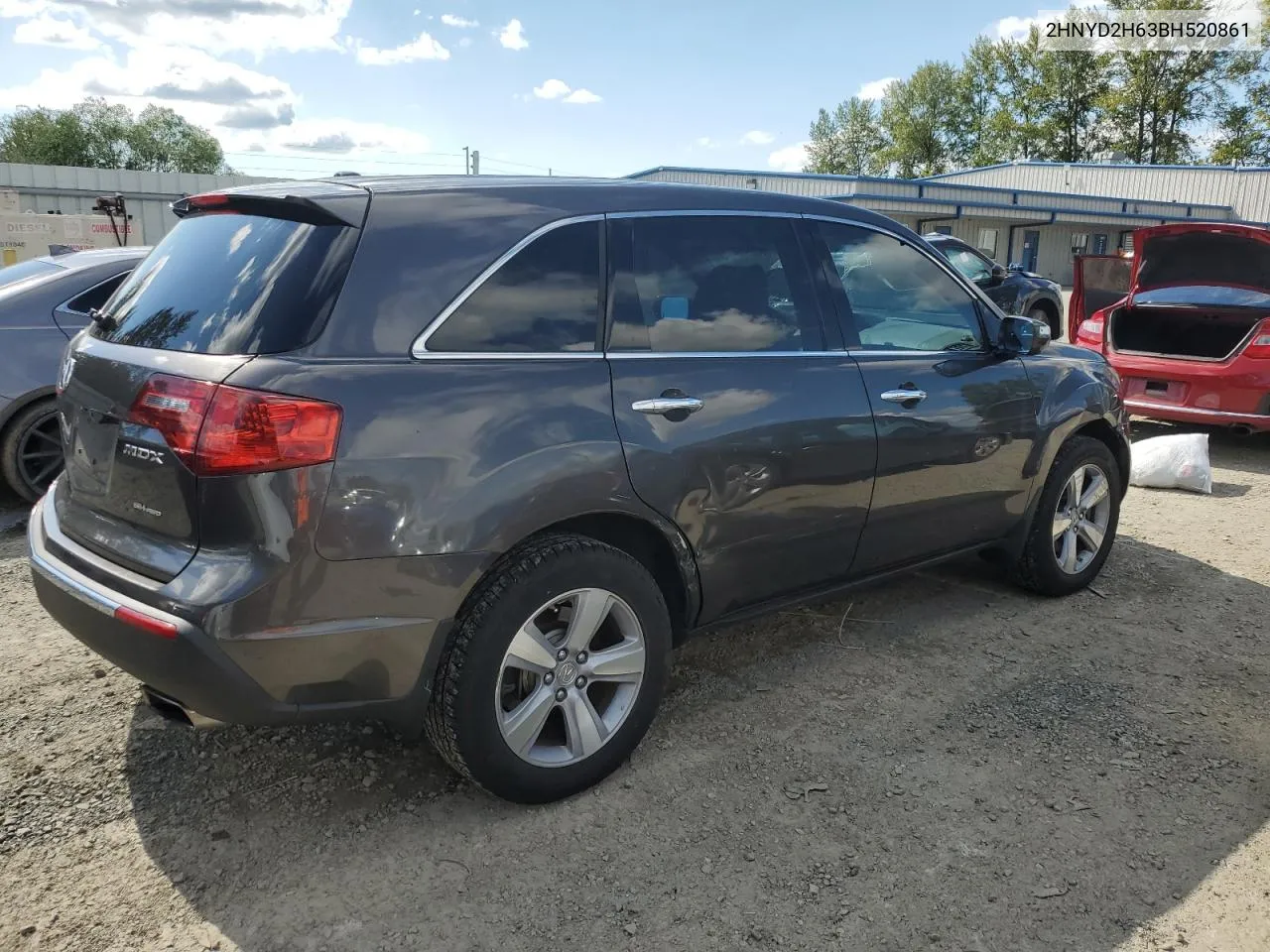 2011 Acura Mdx Technology VIN: 2HNYD2H63BH520861 Lot: 59389894