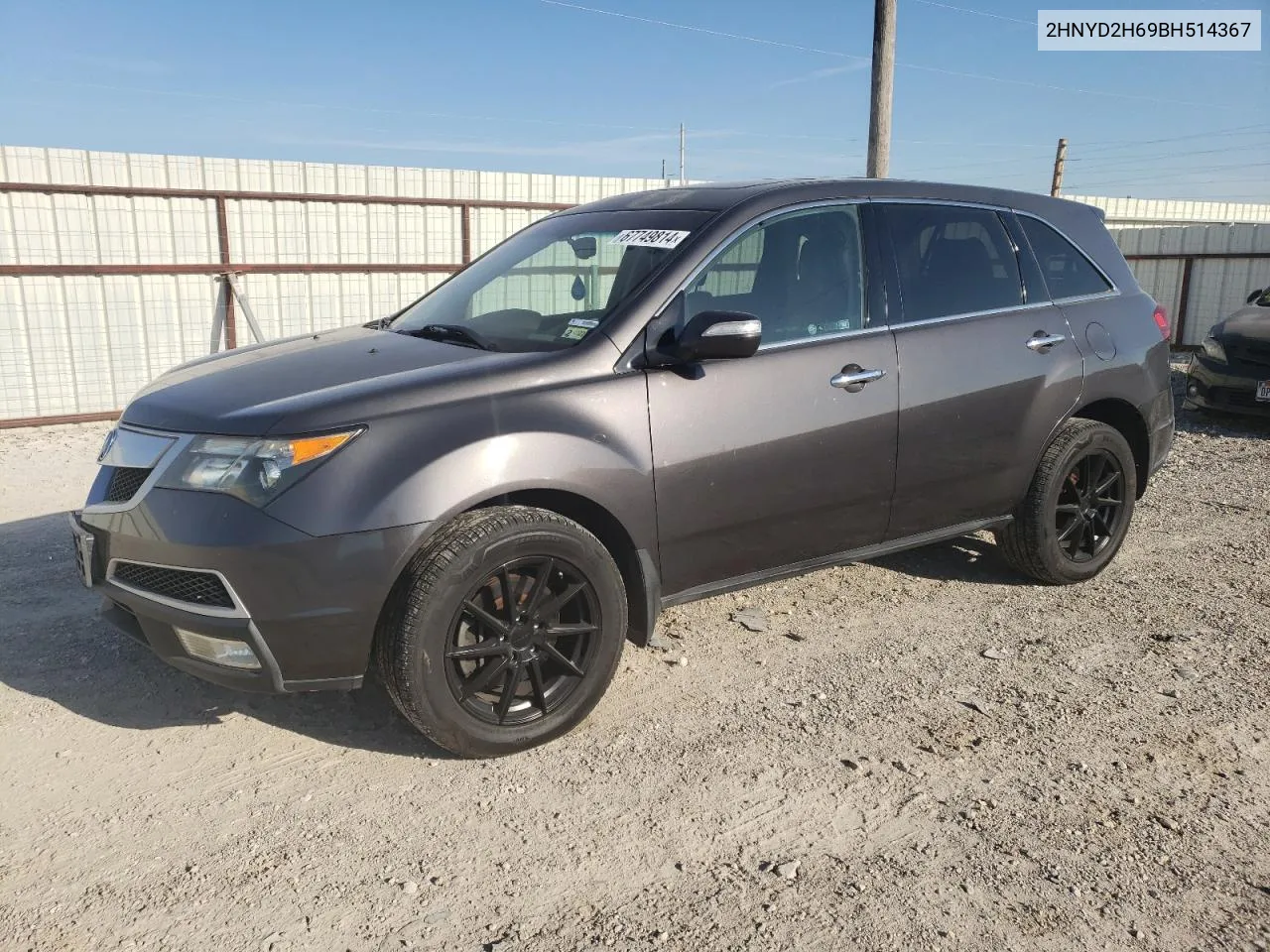 2011 Acura Mdx Technology VIN: 2HNYD2H69BH514367 Lot: 67749814