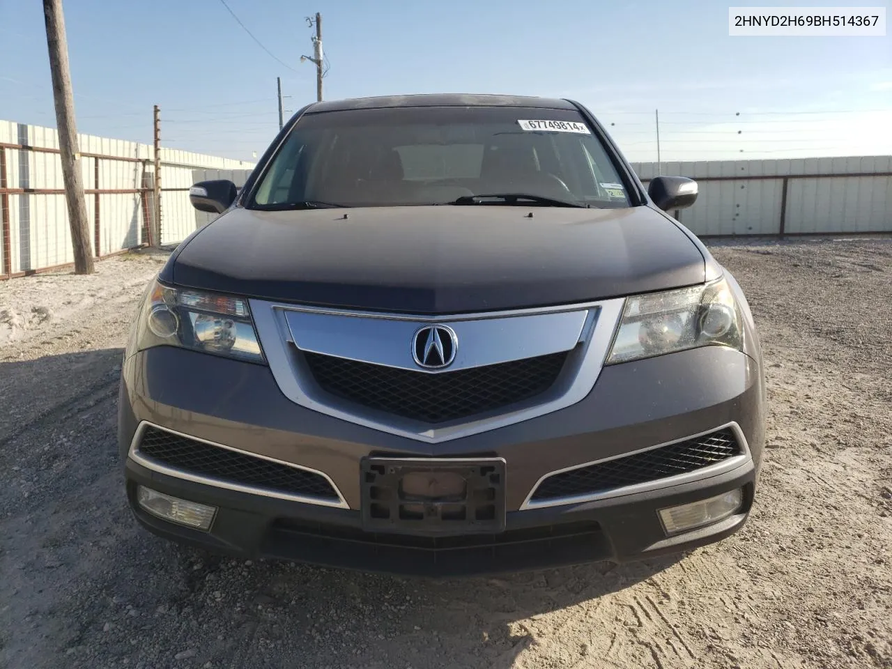 2011 Acura Mdx Technology VIN: 2HNYD2H69BH514367 Lot: 67749814