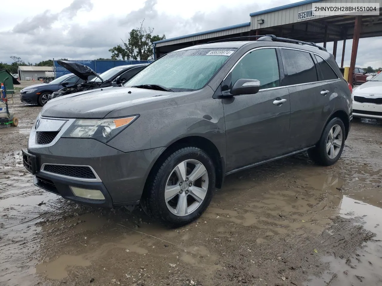 2011 Acura Mdx VIN: 2HNYD2H28BH551004 Lot: 68659974