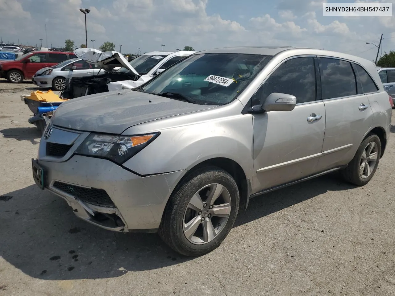 2011 Acura Mdx Technology VIN: 2HNYD2H64BH547437 Lot: 69477254