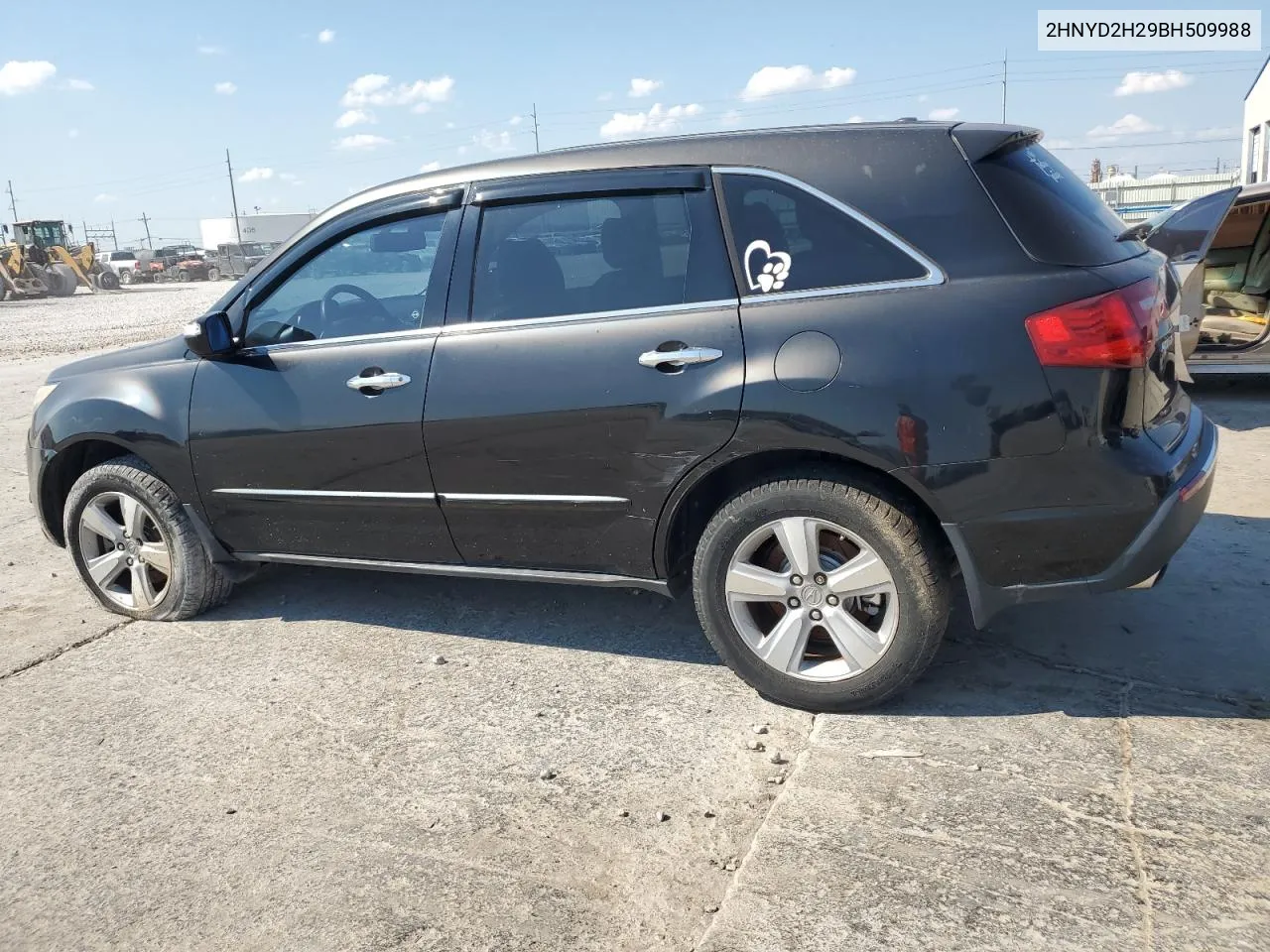 2011 Acura Mdx VIN: 2HNYD2H29BH509988 Lot: 69806494