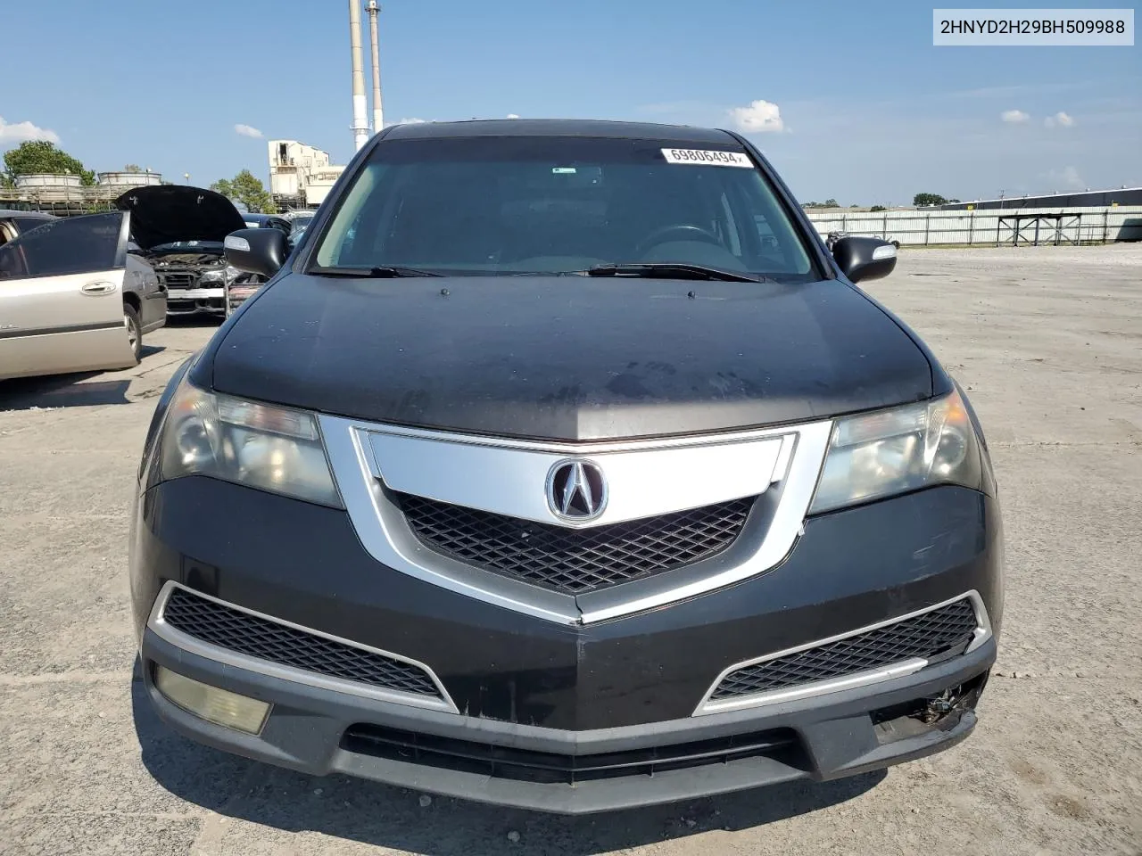 2011 Acura Mdx VIN: 2HNYD2H29BH509988 Lot: 69806494