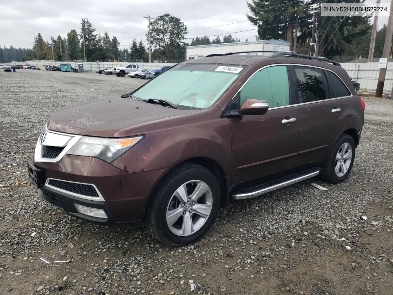 2011 Acura Mdx Technology VIN: 2HNYD2H60BH529274 Lot: 71494024