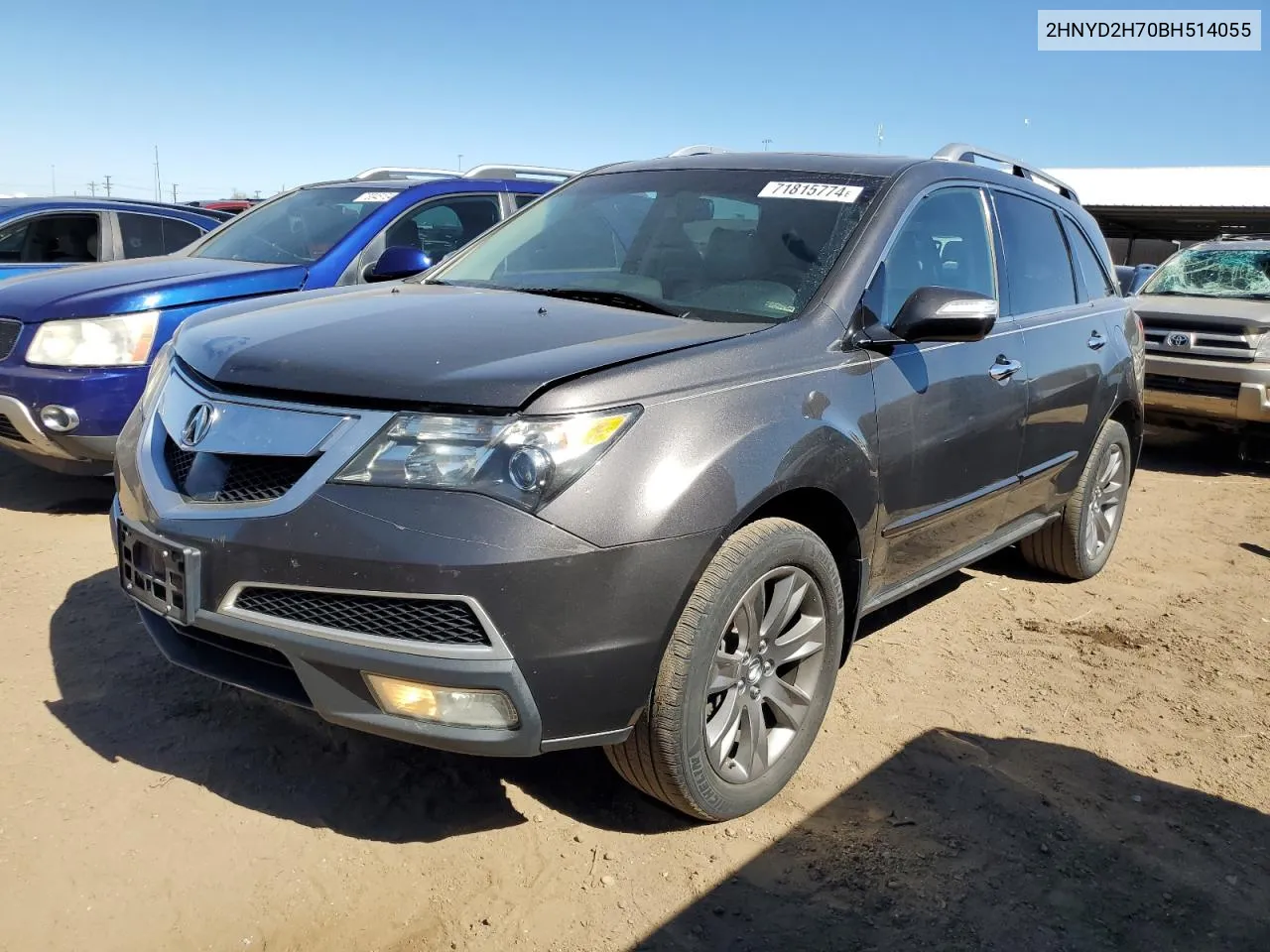 2011 Acura Mdx Advance VIN: 2HNYD2H70BH514055 Lot: 71815774