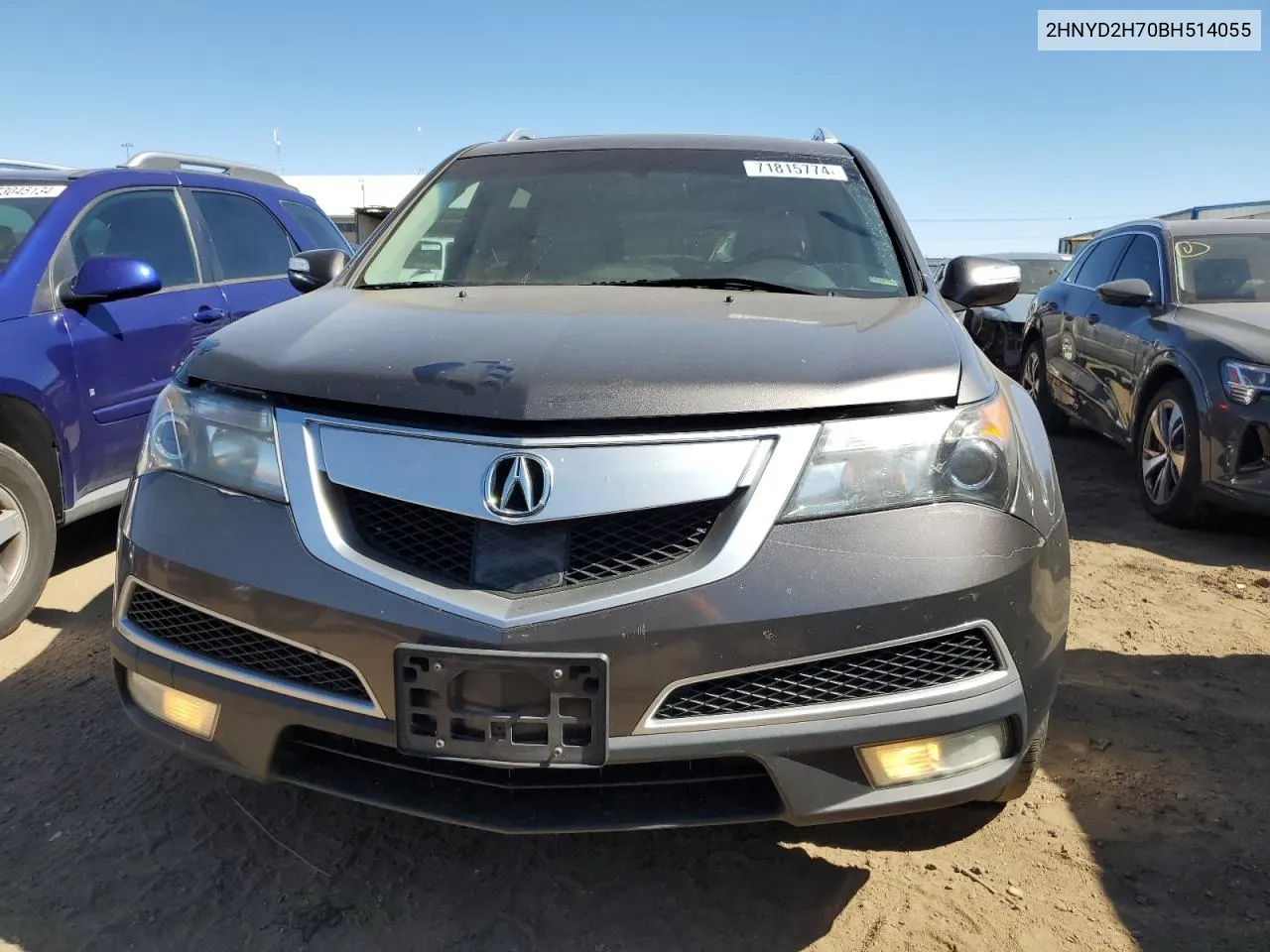 2011 Acura Mdx Advance VIN: 2HNYD2H70BH514055 Lot: 71815774