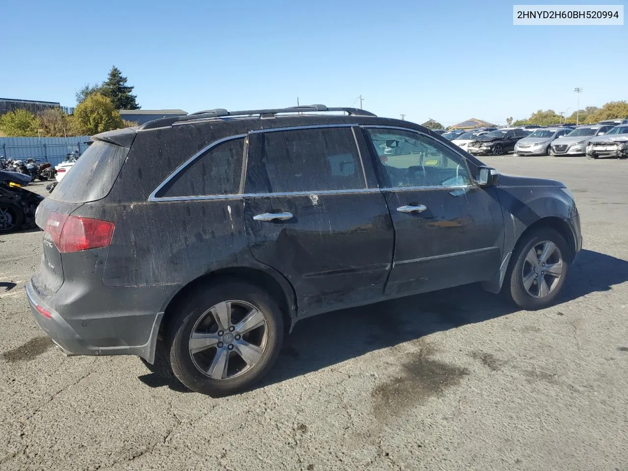 2011 Acura Mdx Technology VIN: 2HNYD2H60BH520994 Lot: 72927734