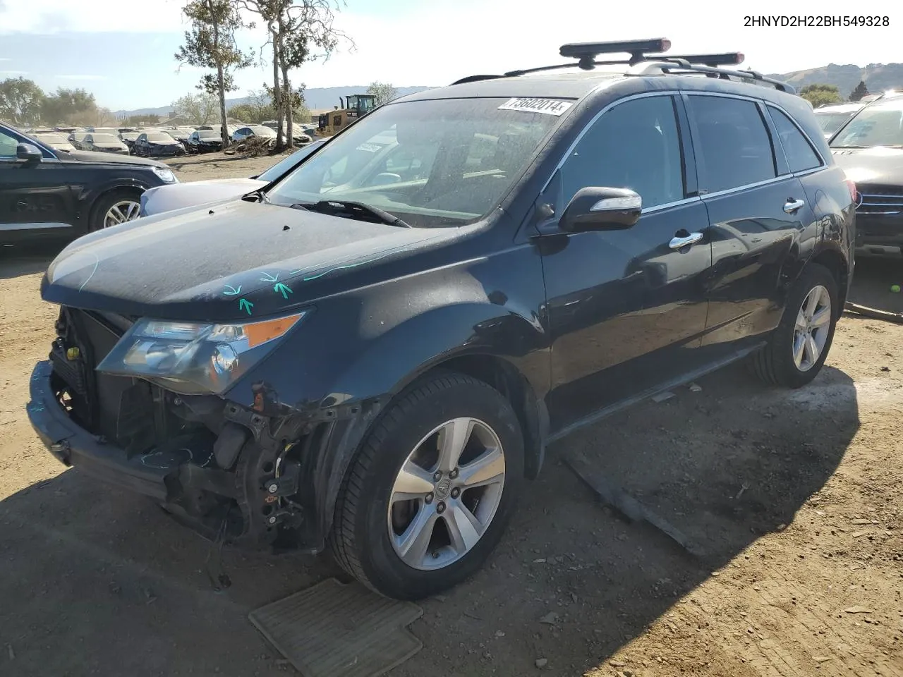 2011 Acura Mdx VIN: 2HNYD2H22BH549328 Lot: 73602014