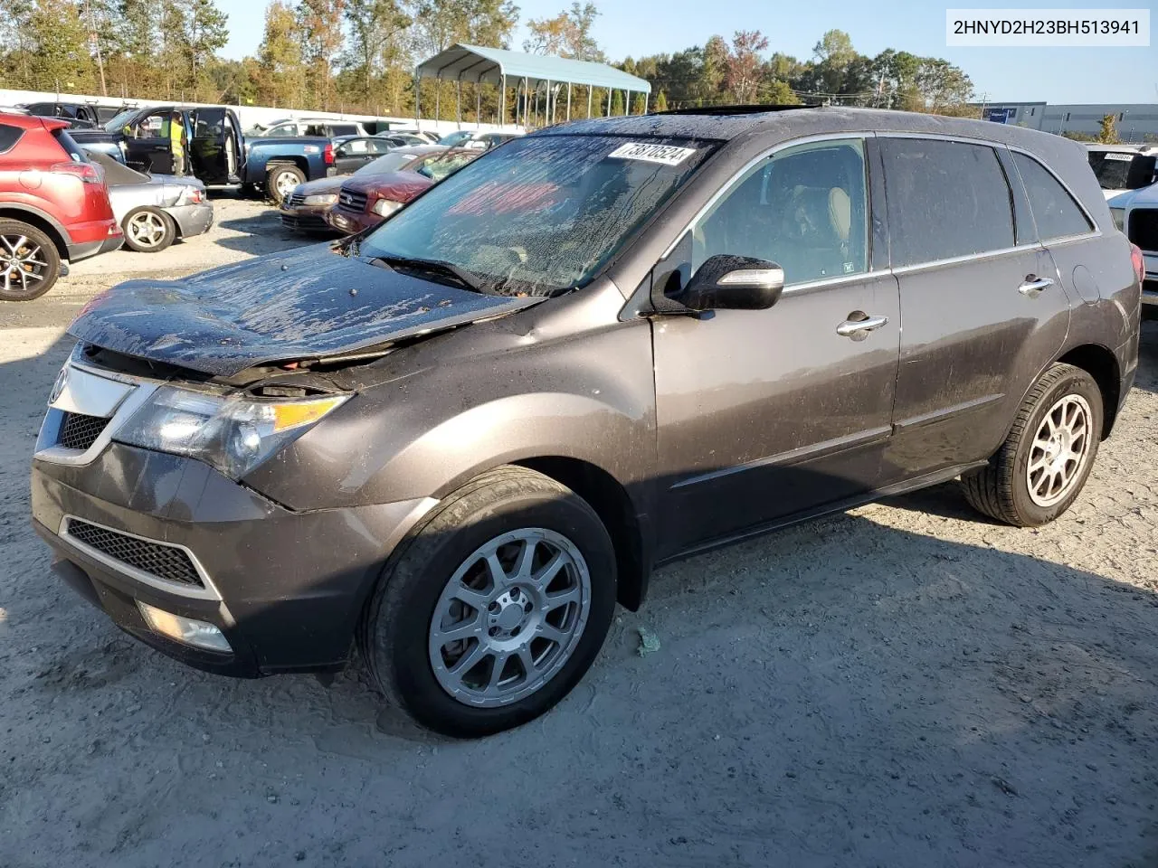 2011 Acura Mdx VIN: 2HNYD2H23BH513941 Lot: 73870524