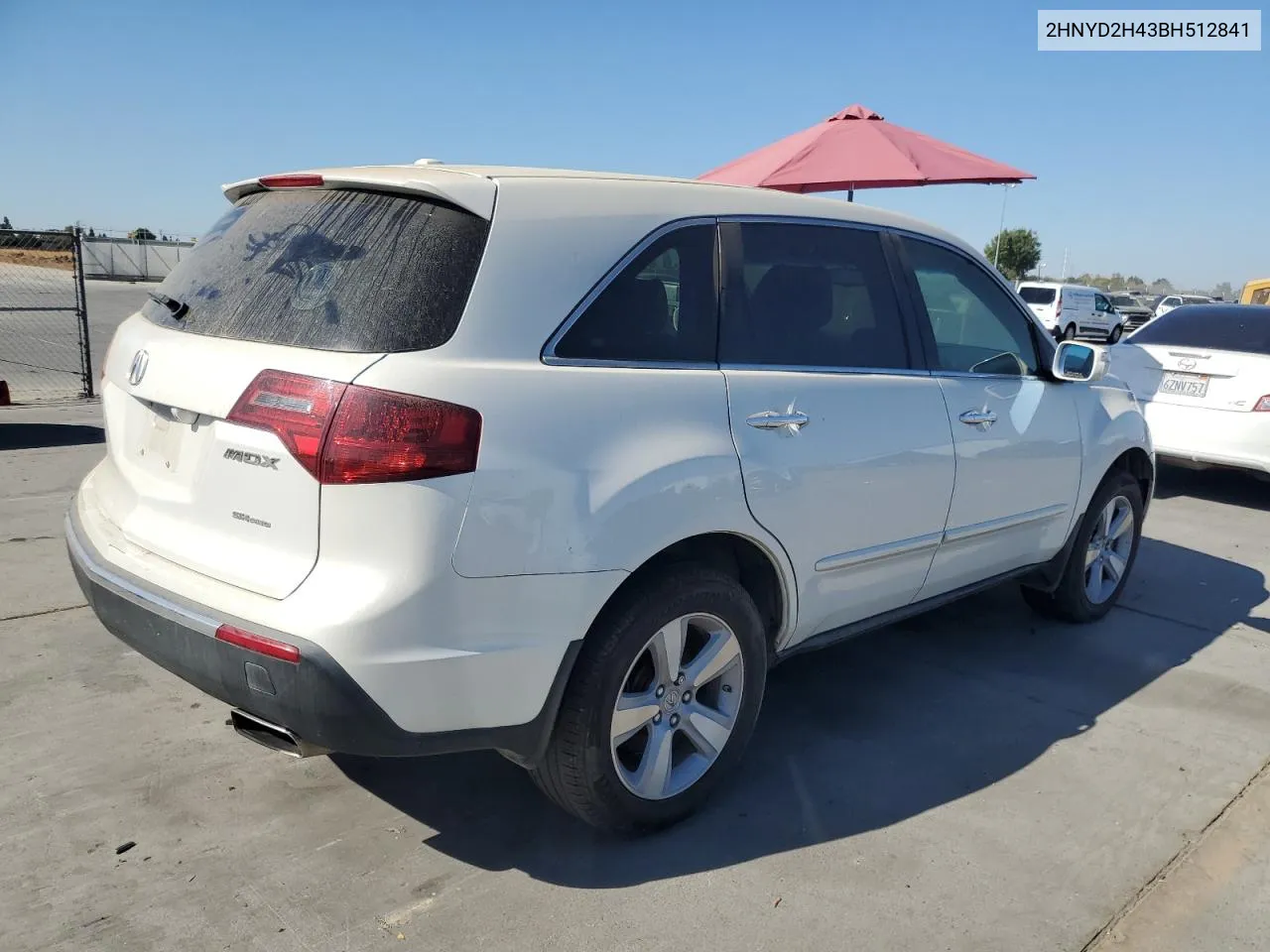 2011 Acura Mdx Technology VIN: 2HNYD2H43BH512841 Lot: 74635734