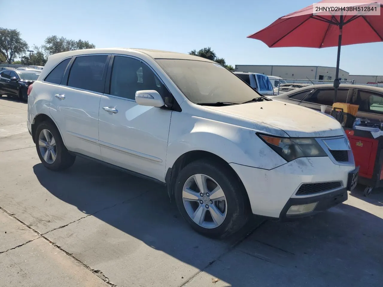 2011 Acura Mdx Technology VIN: 2HNYD2H43BH512841 Lot: 74635734