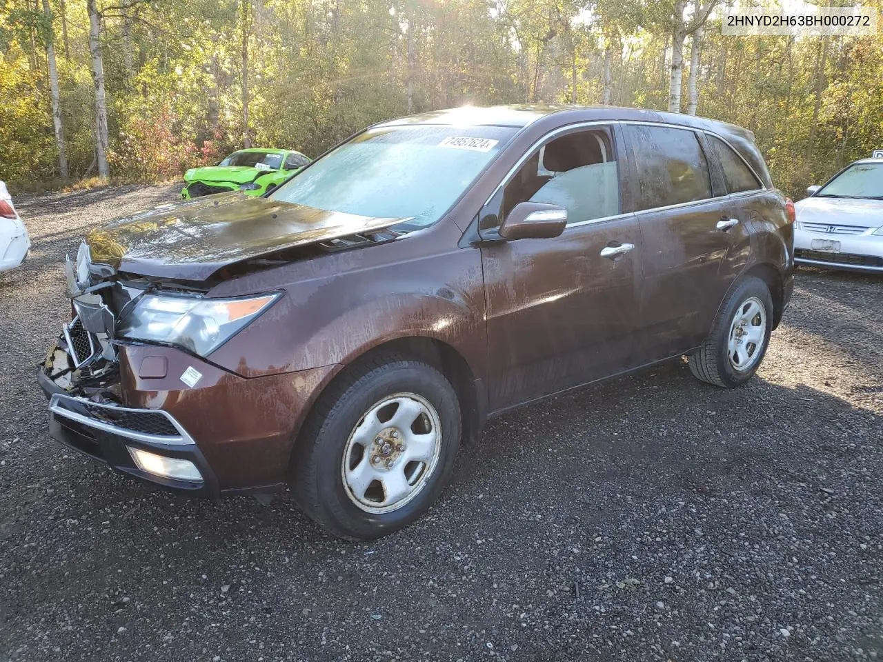 2011 Acura Mdx Technology VIN: 2HNYD2H63BH000272 Lot: 74957624