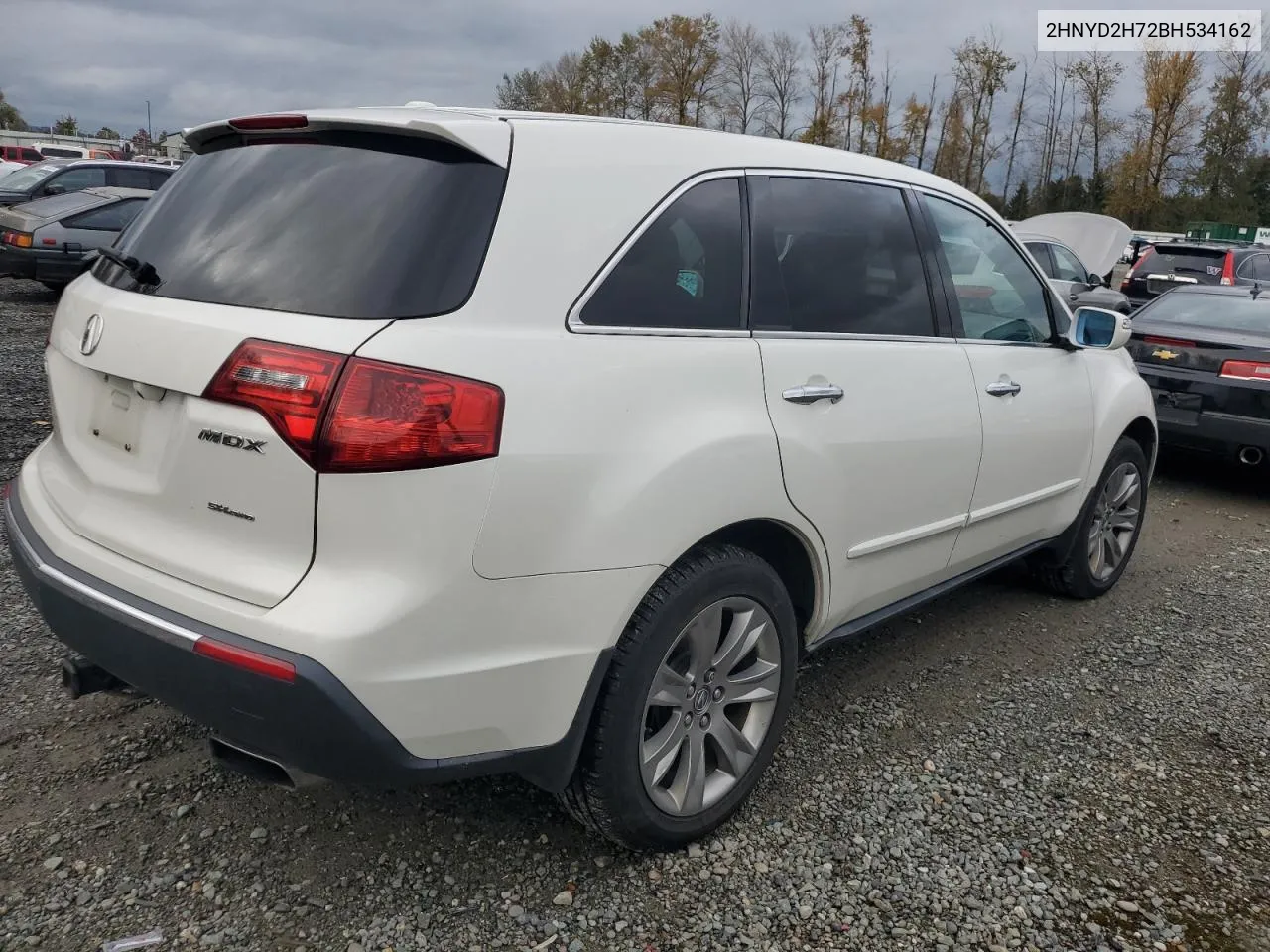 2011 Acura Mdx Advance VIN: 2HNYD2H72BH534162 Lot: 75368634