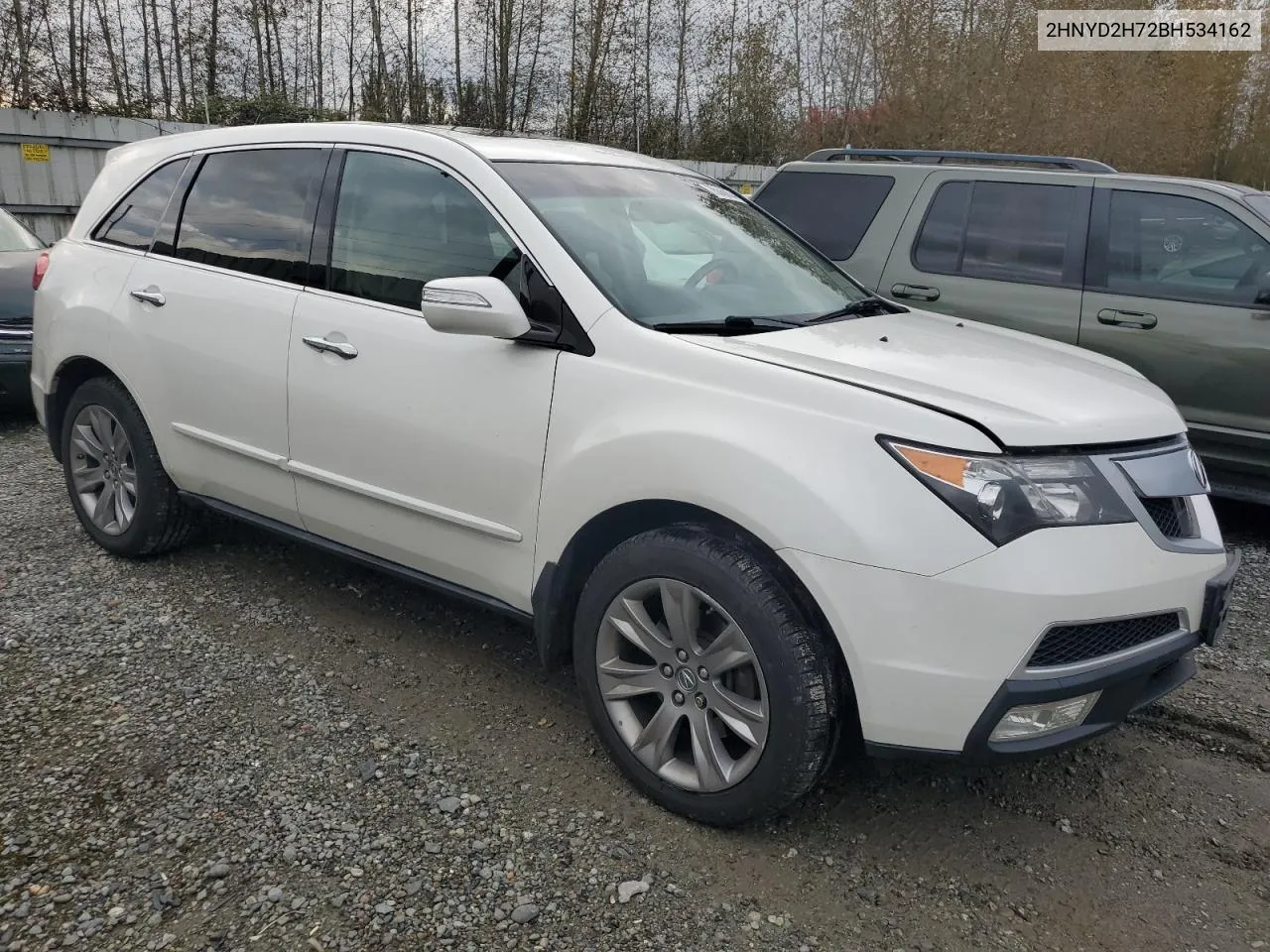 2011 Acura Mdx Advance VIN: 2HNYD2H72BH534162 Lot: 75368634