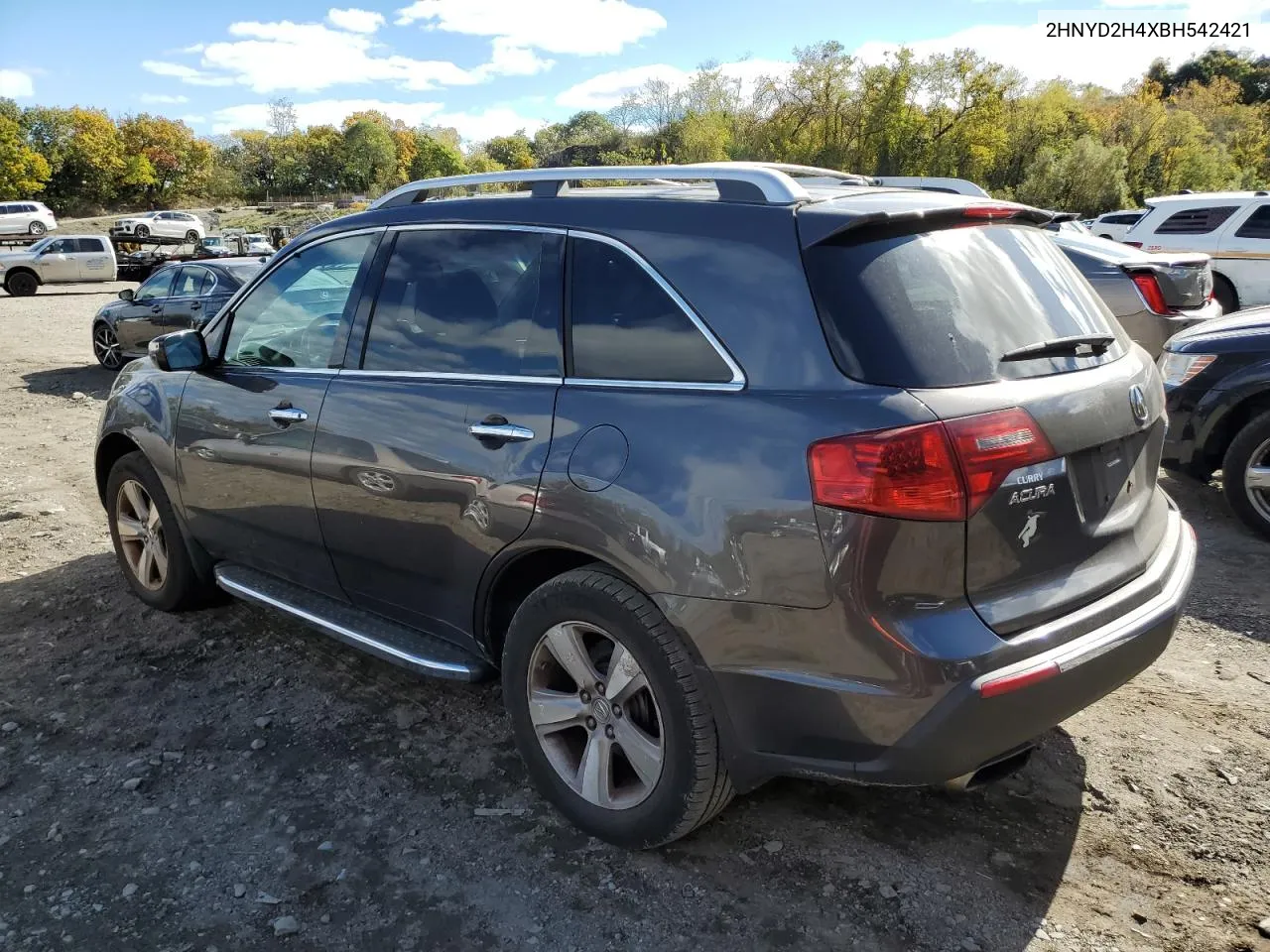 2011 Acura Mdx Technology VIN: 2HNYD2H4XBH542421 Lot: 75832904