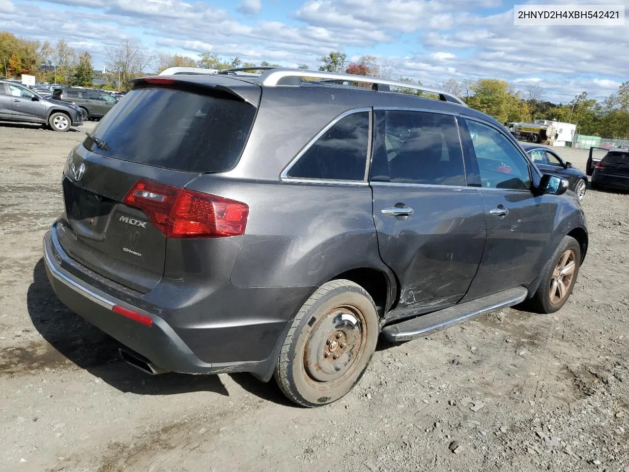 2011 Acura Mdx Technology VIN: 2HNYD2H4XBH542421 Lot: 75832904