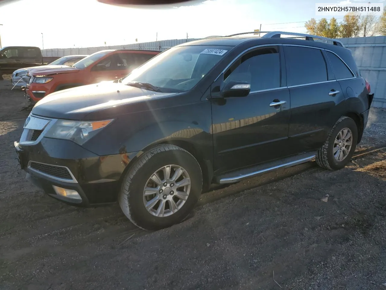 2011 Acura Mdx Advance VIN: 2HNYD2H57BH511488 Lot: 75897424