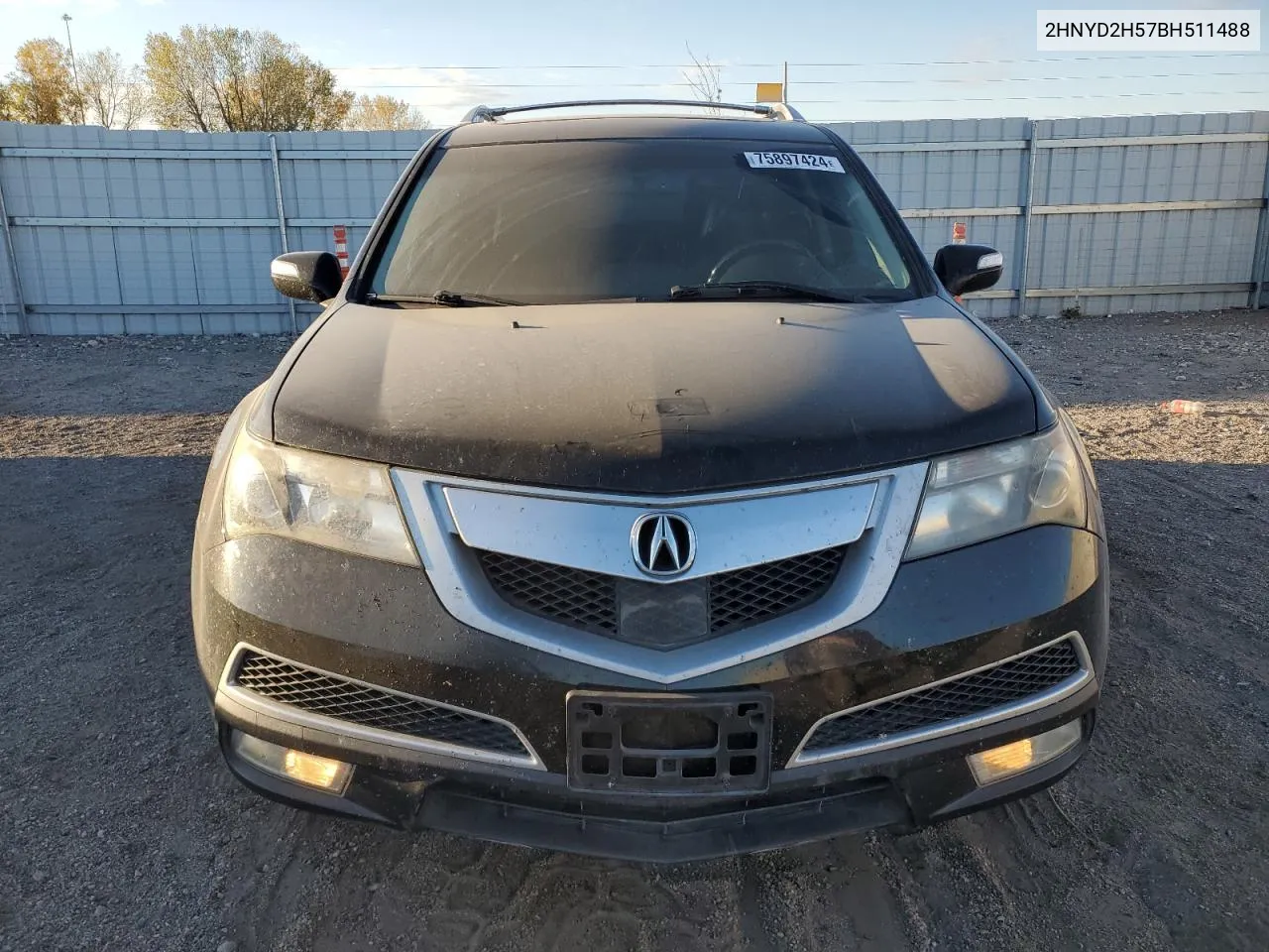 2011 Acura Mdx Advance VIN: 2HNYD2H57BH511488 Lot: 75897424