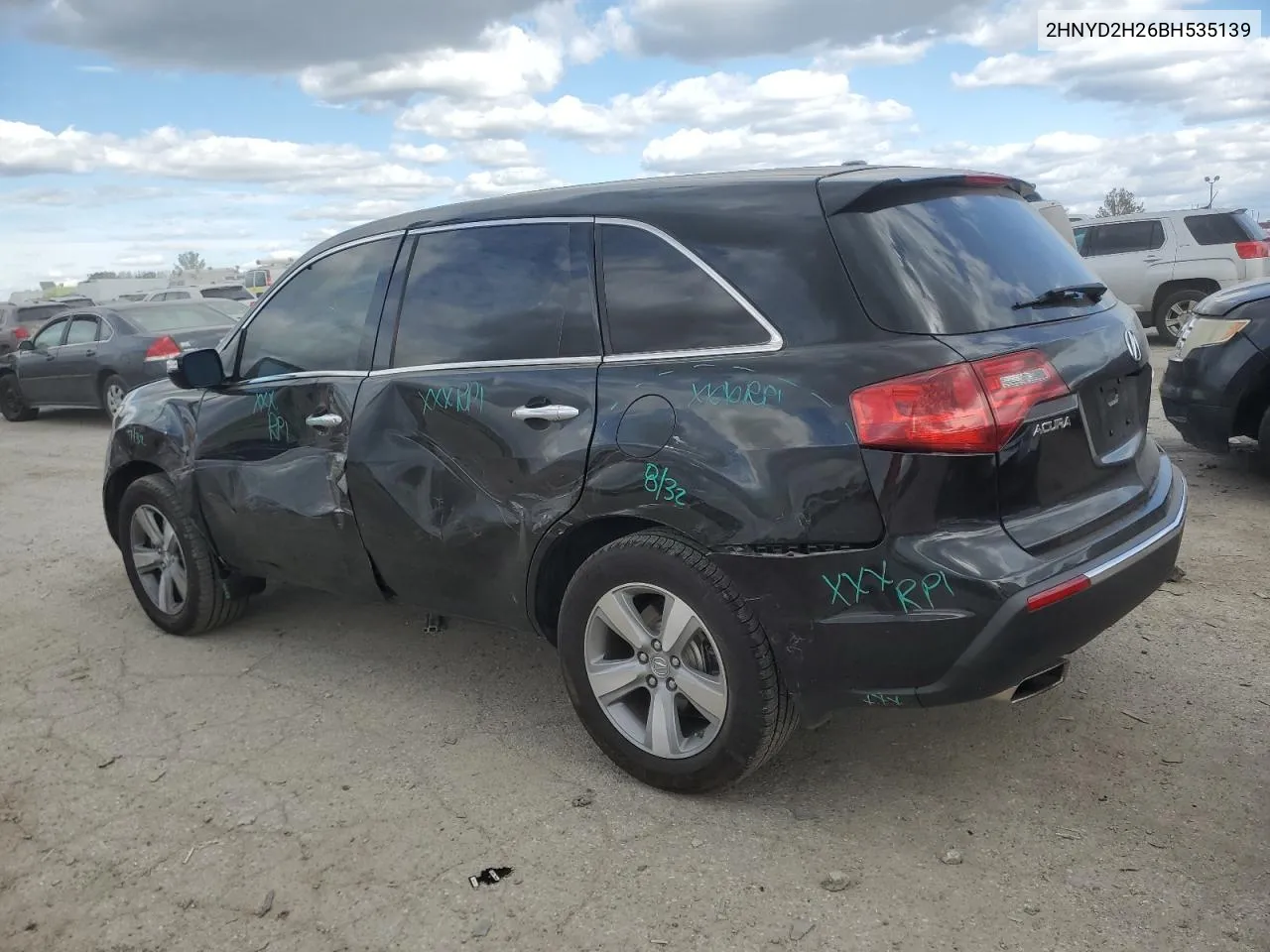 2011 Acura Mdx VIN: 2HNYD2H26BH535139 Lot: 76006194