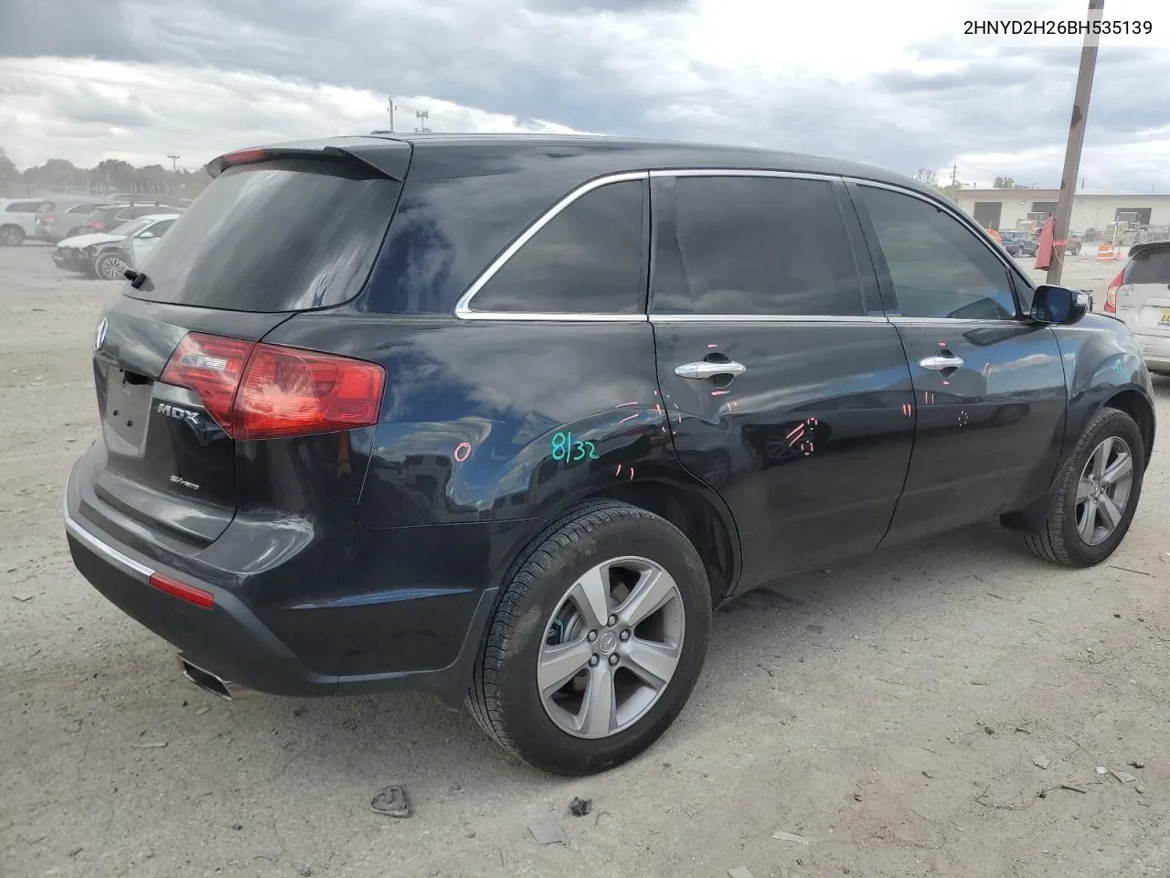 2011 Acura Mdx VIN: 2HNYD2H26BH535139 Lot: 76006194