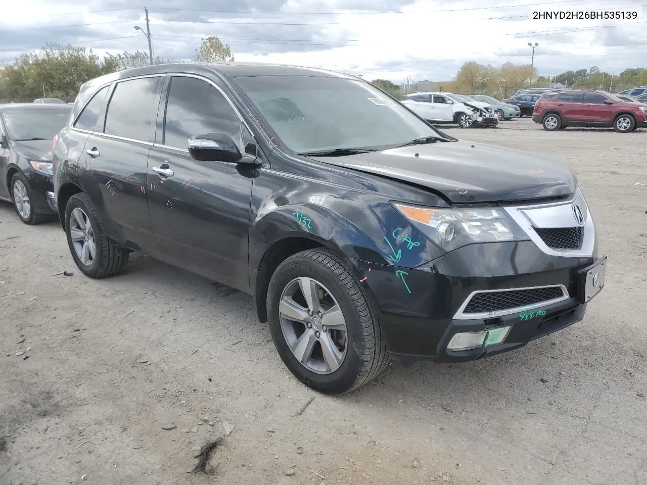 2011 Acura Mdx VIN: 2HNYD2H26BH535139 Lot: 76006194