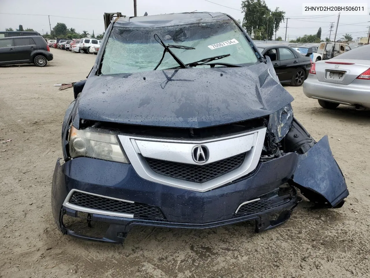 2011 Acura Mdx VIN: 2HNYD2H20BH506011 Lot: 76067134