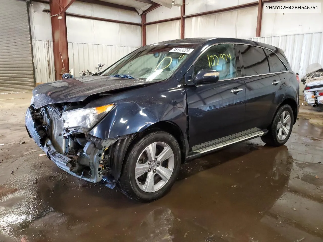 2011 Acura Mdx Technology VIN: 2HNYD2H42BH545751 Lot: 76192024