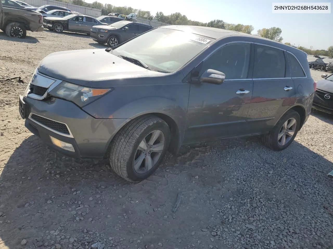 2011 Acura Mdx VIN: 2HNYD2H26BH543628 Lot: 76706884