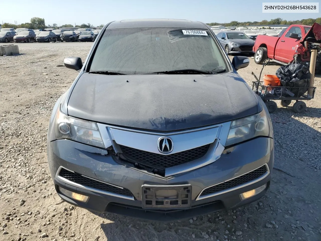 2011 Acura Mdx VIN: 2HNYD2H26BH543628 Lot: 76706884