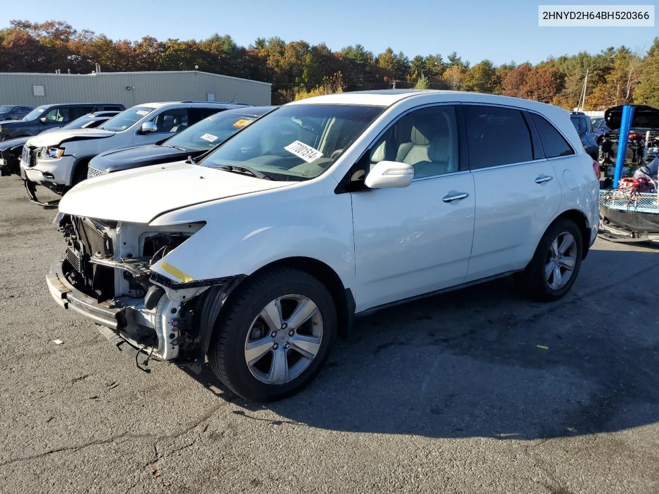 2011 Acura Mdx Technology VIN: 2HNYD2H64BH520366 Lot: 77001514