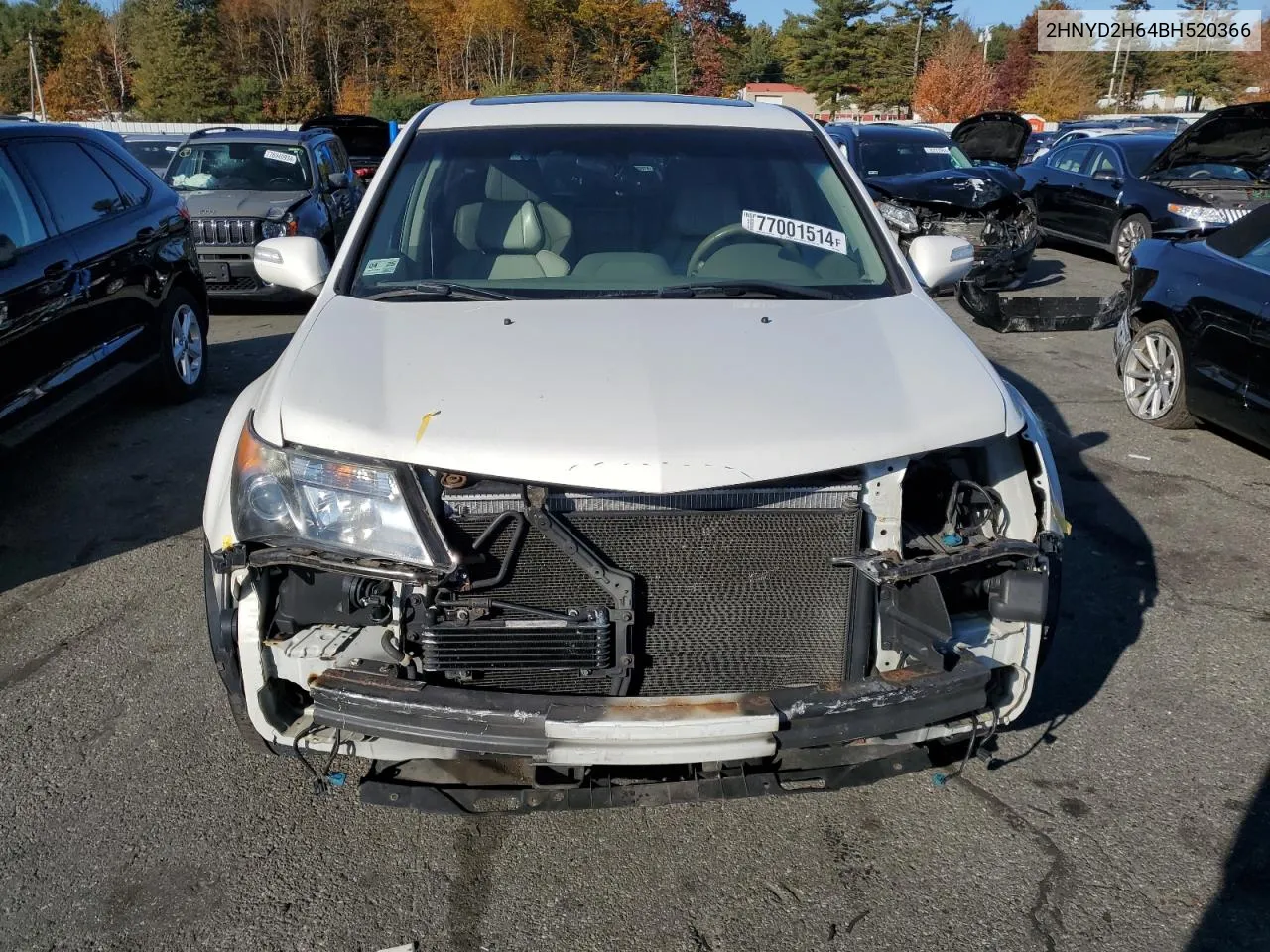 2011 Acura Mdx Technology VIN: 2HNYD2H64BH520366 Lot: 77001514