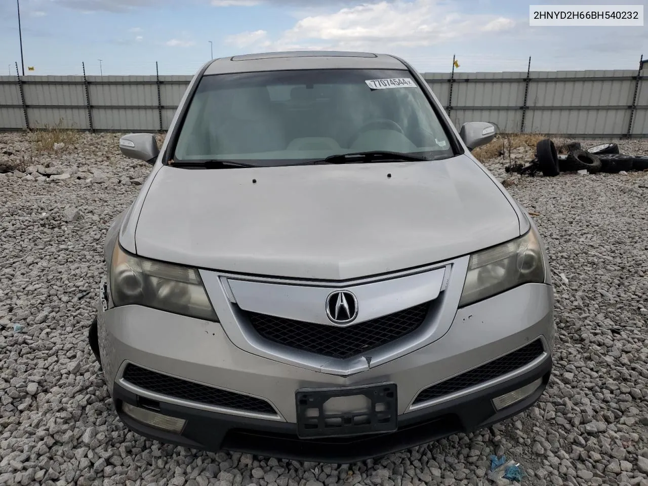 2011 Acura Mdx Technology VIN: 2HNYD2H66BH540232 Lot: 77074544