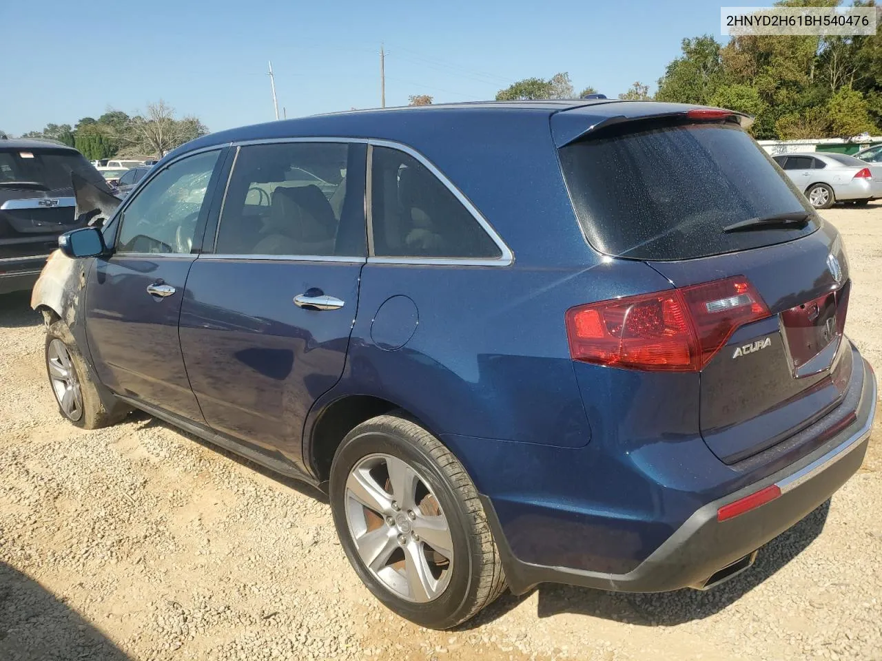 2011 Acura Mdx Technology VIN: 2HNYD2H61BH540476 Lot: 77837094