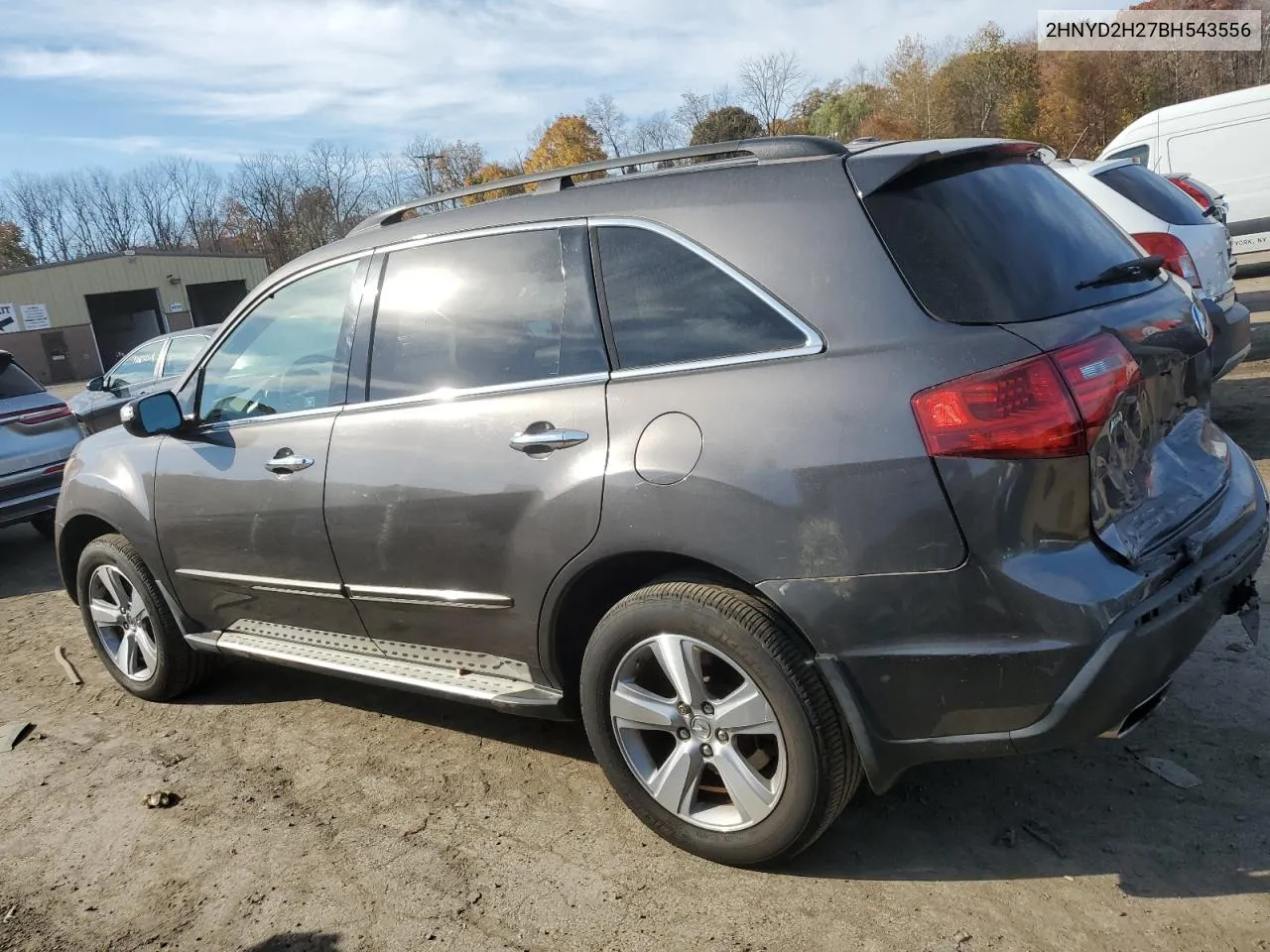 2011 Acura Mdx VIN: 2HNYD2H27BH543556 Lot: 78249964