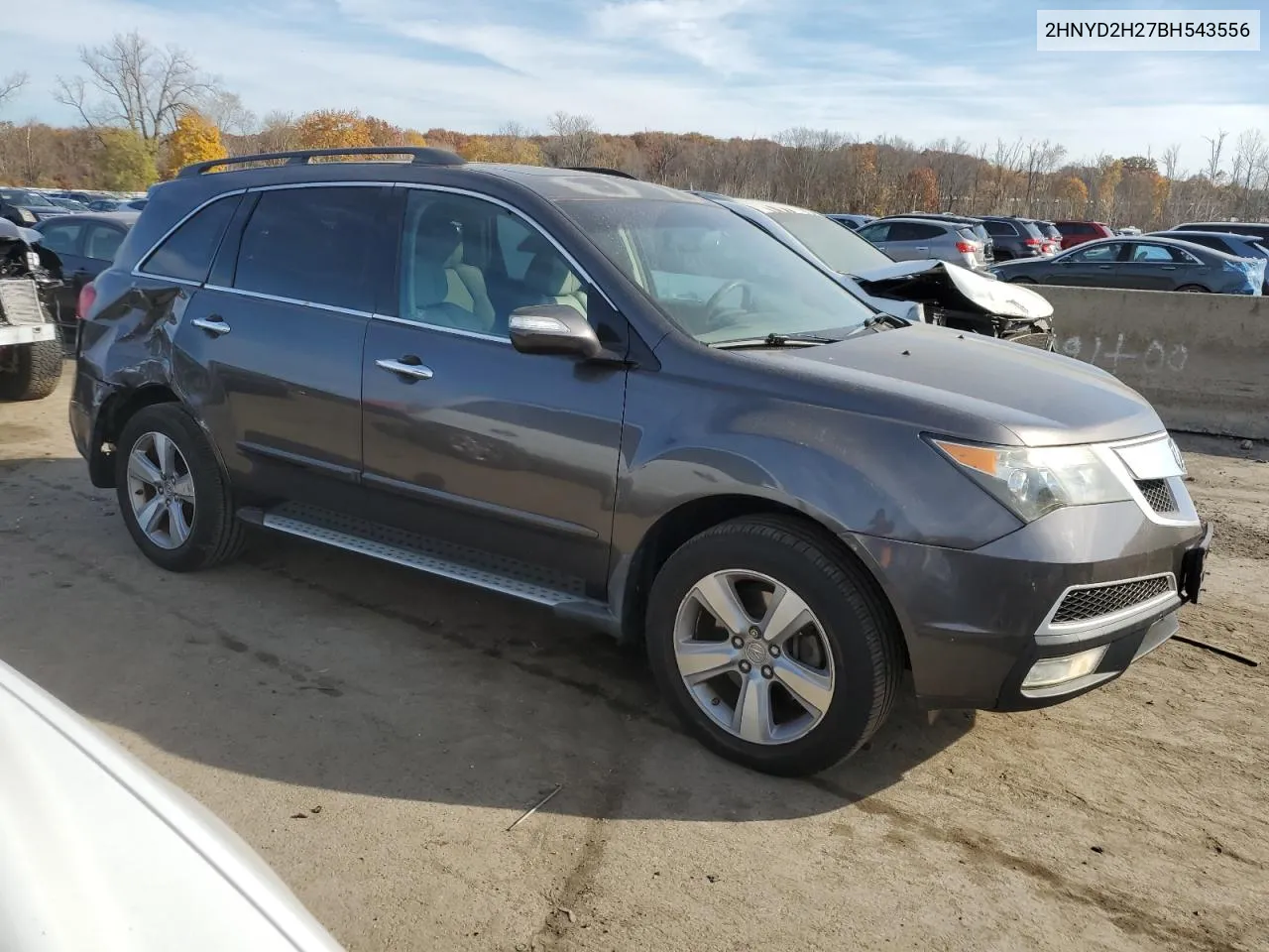 2011 Acura Mdx VIN: 2HNYD2H27BH543556 Lot: 78249964