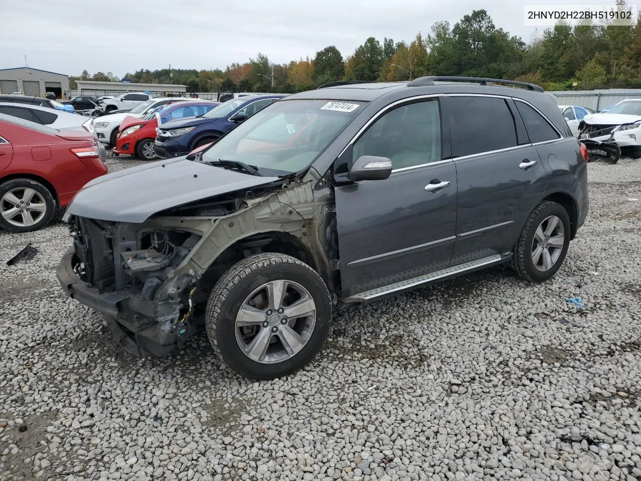 2011 Acura Mdx VIN: 2HNYD2H22BH519102 Lot: 78747414